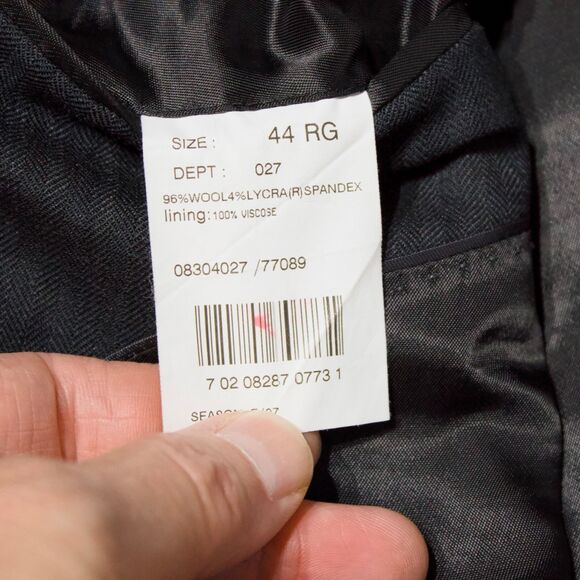 Brooks Brothers 346 Black Stretch Blazer 96% Wool 4% Spandex Men's Size 44R - Picture 11 of 12